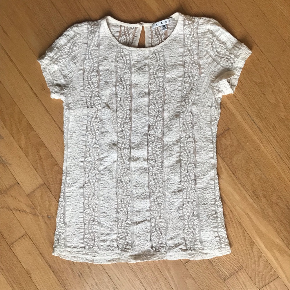 Cabi lace cream shirt XS